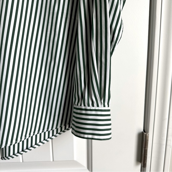 Ralph Lauren green & white stripe button down long sleeve collared shirt size XL - Picture 4 of 10